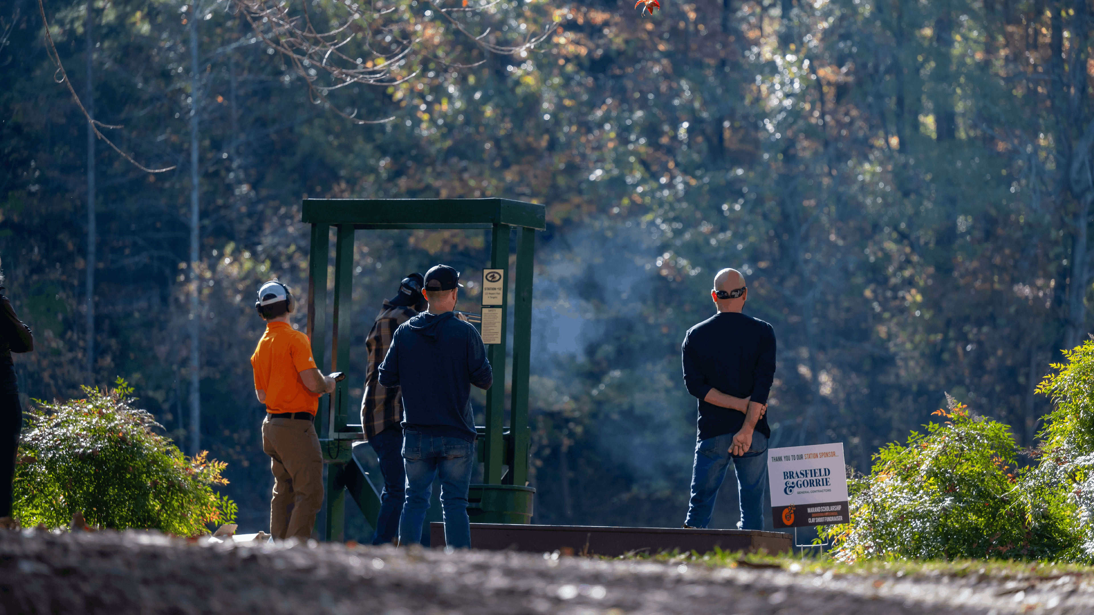 Clay target shooting at an outdoor club range